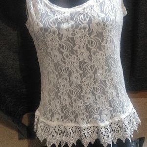 White lace tank top new with tags